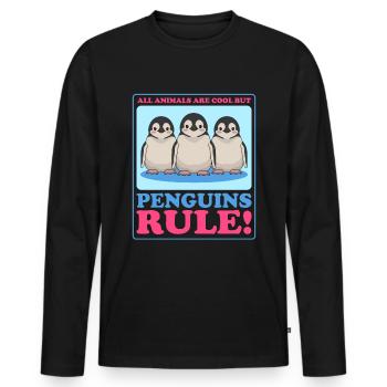 Penguin Baby Funny Penguins Gift - Men's Premium Organic Long Sleeve Shirt - black - Front - Nico (187cm)