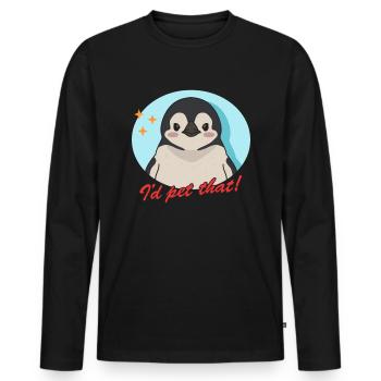 Pingouin Drôle Bébé Pingouins Cadeaux - T-shirt manches longues Premium bio Homme - noir - Devant - Nico (187cm)