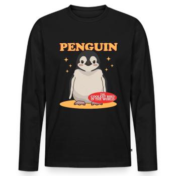 Penguin Bébé Mignon Pingouins Cadeau - T-shirt manches longues Premium bio Homme - noir - Devant - Nico (187cm)