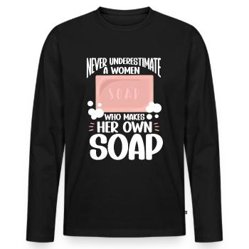 Savonnerie Savonnier - T-shirt manches longues Premium bio Homme - noir - Devant - Nico (187cm)