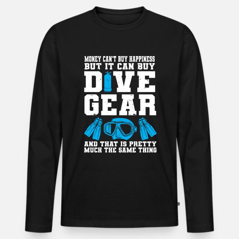 Scuba Diving Diver - Männer Premium Bio Langarmshirt - Schwarz
