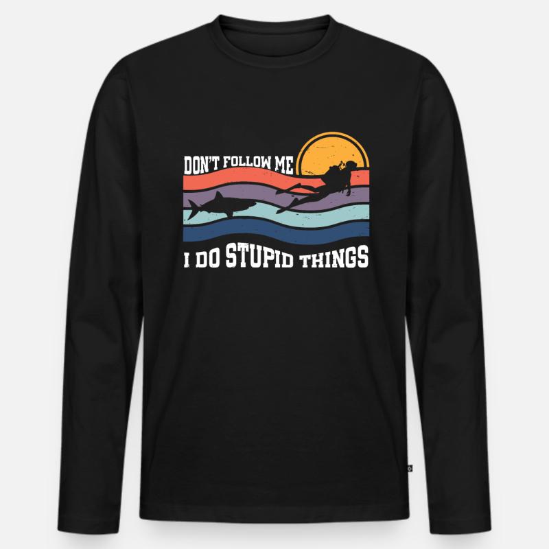 Scuba Diving Diver - Männer Premium Bio Langarmshirt - Schwarz