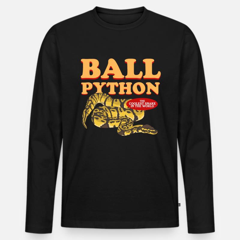 Roi Python Python Serpents Cadeau - T-shirt manches longues Premium bio Homme - noir