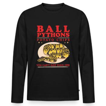 King Python Python Snake Gifts - Men's Premium Organic Long Sleeve Shirt - black - Front - Nico (187cm)