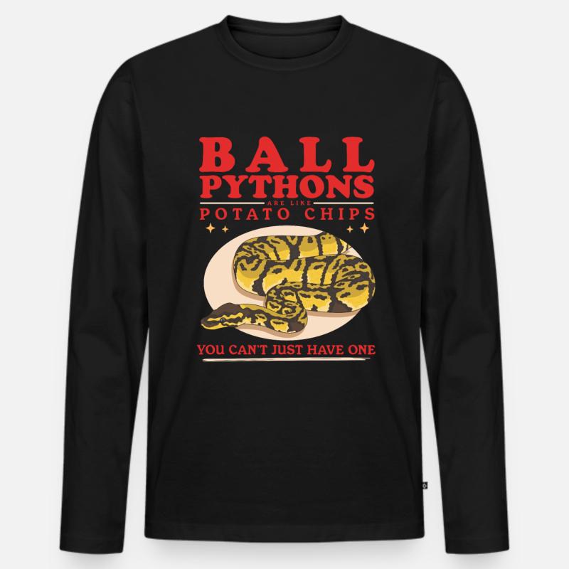 King Python Python Snake Gifts - Men's Premium Organic Long Sleeve Shirt - black