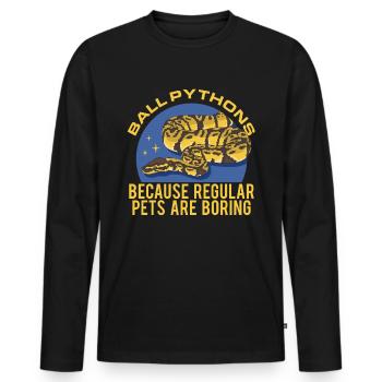 King Python Snakes Python Gift - Men's Premium Organic Long Sleeve Shirt - black - Front - Nico (187cm)