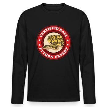 King Python Expert Snake Python Gift - Men's Premium Organic Long Sleeve Shirt - black - Front - Nico (187cm)
