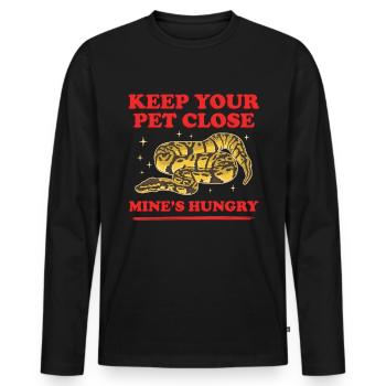 King Python Snake Python Gift - Men's Premium Organic Long Sleeve Shirt - black - Front - Nico (187cm)