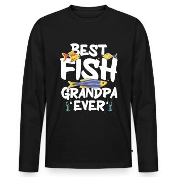Aquarium Fish Tank Aquarist - Men's Premium Organic Long Sleeve Shirt - black - Front - Nico (187cm)
