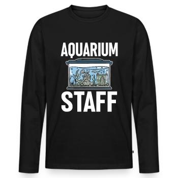 Aquarium Fish Tank Aquarist - Men's Premium Organic Long Sleeve Shirt - black - Front - Nico (187cm)