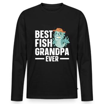 Aquarium Fish Tank Aquarist - Men's Premium Organic Long Sleeve Shirt - black - Front - Nico (187cm)