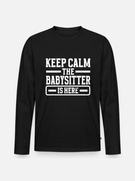 Babysitter Babysitting - Men's Premium Organic Long Sleeve Shirt - black