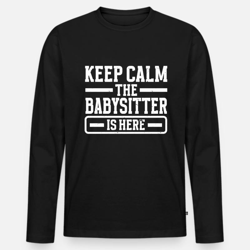 Babysitter Babysitting - Männer Premium Bio Langarmshirt - Schwarz