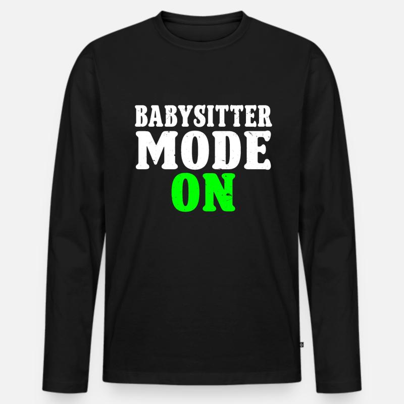 Babysitter Babysitting - Männer Premium Bio Langarmshirt - Schwarz