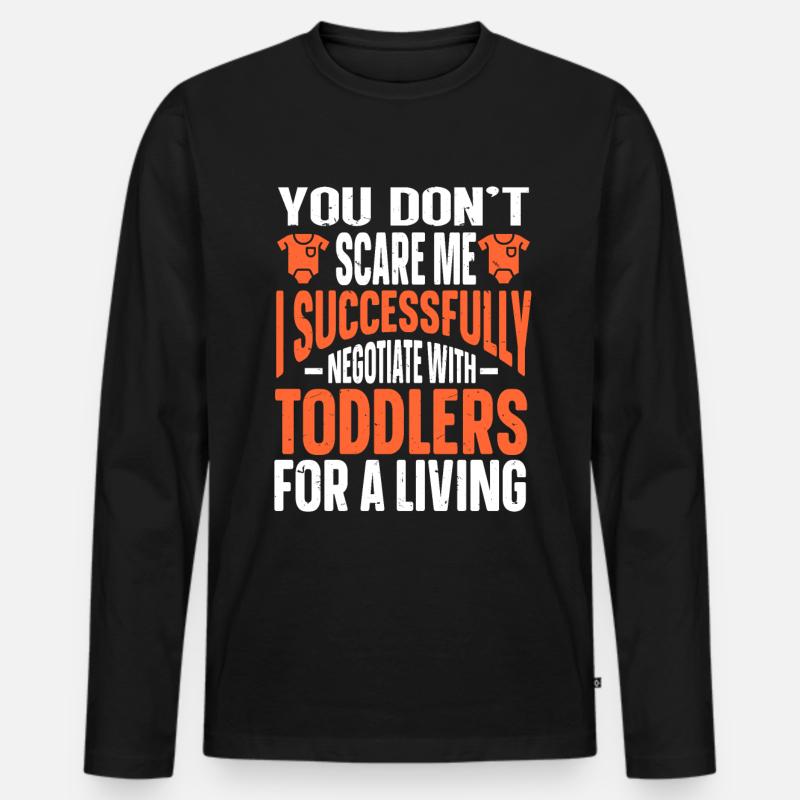 Babysitter Babysitting - Männer Premium Bio Langarmshirt - Schwarz