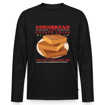 Pain de maïs Pain de maïs Cadeau de pain de maïs - T-shirt manches longues Premium bio Homme - noir - Devant - Nico (187cm)