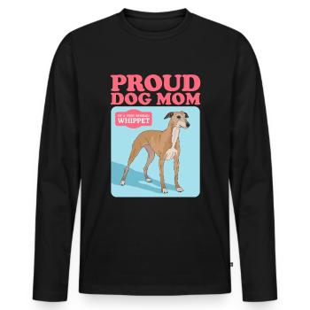 Whippet Mom Petit lévrier anglais Cadeau - T-shirt manches longues Premium bio Homme - noir - Devant - Nico (187cm)