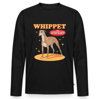 Whippet Petits Lévriers Anglais Cadeaux - T-shirt manches longues Premium bio Homme - noir - Devant - Nico (187cm)