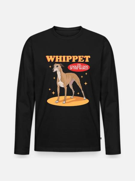 Whippet Petits Lévriers Anglais Cadeaux - T-shirt manches longues Premium bio Homme - noir