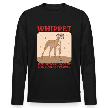 Whippet Lévrier anglais Cadeau - T-shirt manches longues Premium bio Homme - noir - Devant - Nico (187cm)