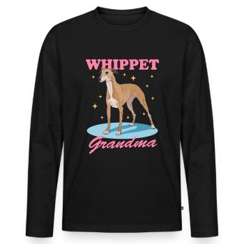 Whippet Granny English Greyhound Gift - Men's Premium Organic Long Sleeve Shirt - black - Front - Nico (187cm)