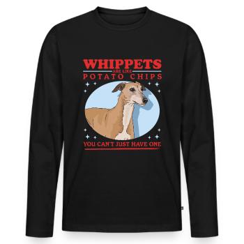 Whippet Cadeaux de lévrier anglais - T-shirt manches longues Premium bio Homme - noir - Devant - Nico (187cm)