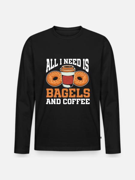 Bagel Lover Art Bagels - Men's Premium Organic Long Sleeve Shirt - black