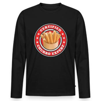 Churro Expert Churros Cadeau - T-shirt manches longues Premium bio Homme - noir - Devant - Nico (187cm)