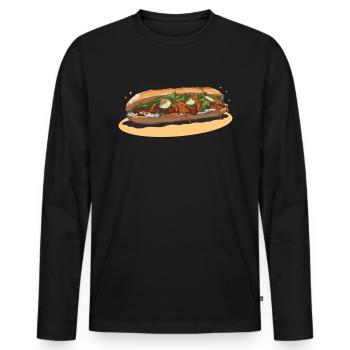Banh Mi Bánh Mì Gifts - Men's Premium Organic Long Sleeve Shirt - black - Front - Nico (187cm)