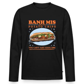Banh Mi Sandwiches Bánh Mì Gifts - Men's Premium Organic Long Sleeve Shirt - black - Front - Nico (187cm)