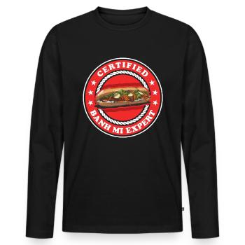Banh Mi Expert Bánh Mì Gift - Men's Premium Organic Long Sleeve Shirt - black - Front - Nico (187cm)