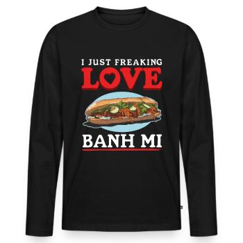 Banh Mi Sandwiches Bánh Mì Geschenke - Männer Premium Bio Langarmshirt - Schwarz - Vorne - Nico (187cm)