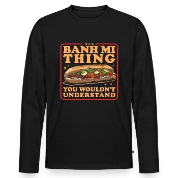 Banh Mi Bánh Mì Sandwiches Gifts - Men's Premium Organic Long Sleeve Shirt - black - Front - Nico (187cm)