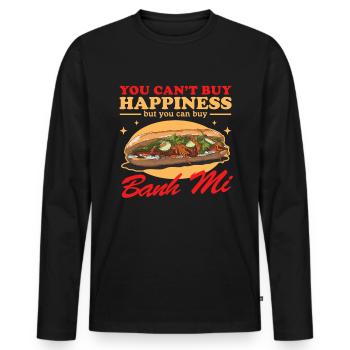 Bánh Mì Banh Mi Sandwiches Gifts - Men's Premium Organic Long Sleeve Shirt - black - Front - Nico (187cm)