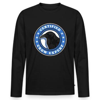 Corbeaux Expert Corbeau Oiseaux Cadeau - T-shirt manches longues Premium bio Homme - noir - Devant - Nico (187cm)
