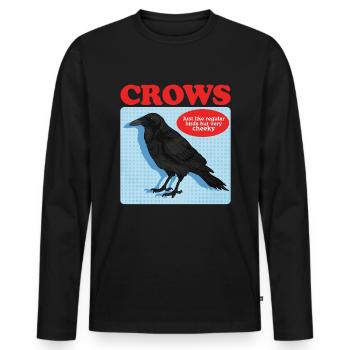Crows Black Ravens Gift - Men's Premium Organic Long Sleeve Shirt - black - Front - Nico (187cm)