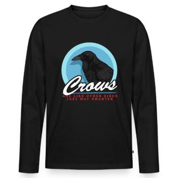 Crows Black Ravens Gifts - Men's Premium Organic Long Sleeve Shirt - black - Front - Nico (187cm)