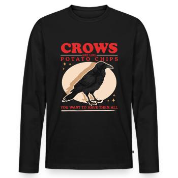 Crows Black Ravens Birds Gift - Men's Premium Organic Long Sleeve Shirt - black - Front - Nico (187cm)