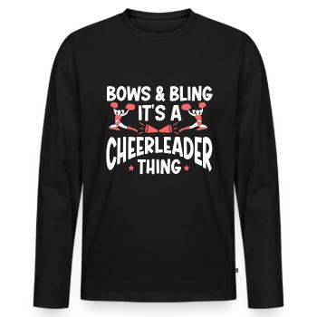 Cheerleading Cheerleader Base Flyer - Männer Premium Bio Langarmshirt - Schwarz - Vorne - Nico (187cm)