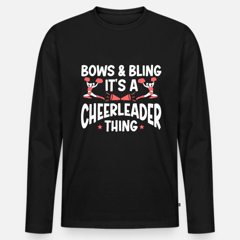 Cheerleading Cheerleader Base Flyer - Männer Premium Bio Langarmshirt - Schwarz