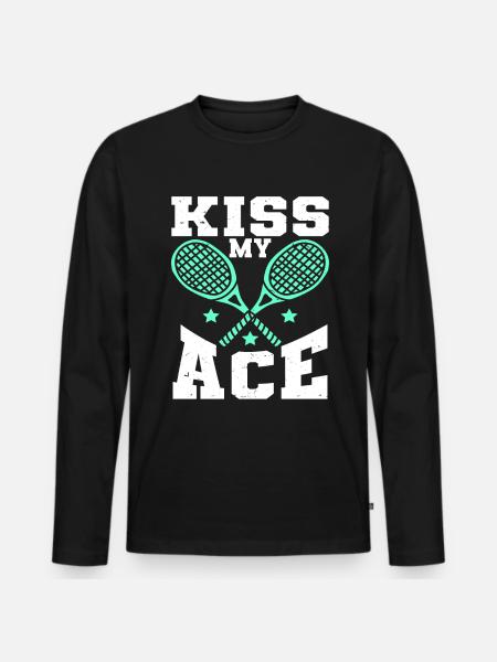 Tennis Player - Männer Premium Bio Langarmshirt - Schwarz