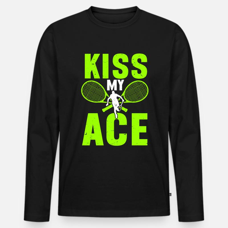 Tennis Player - Männer Premium Bio Langarmshirt - Schwarz