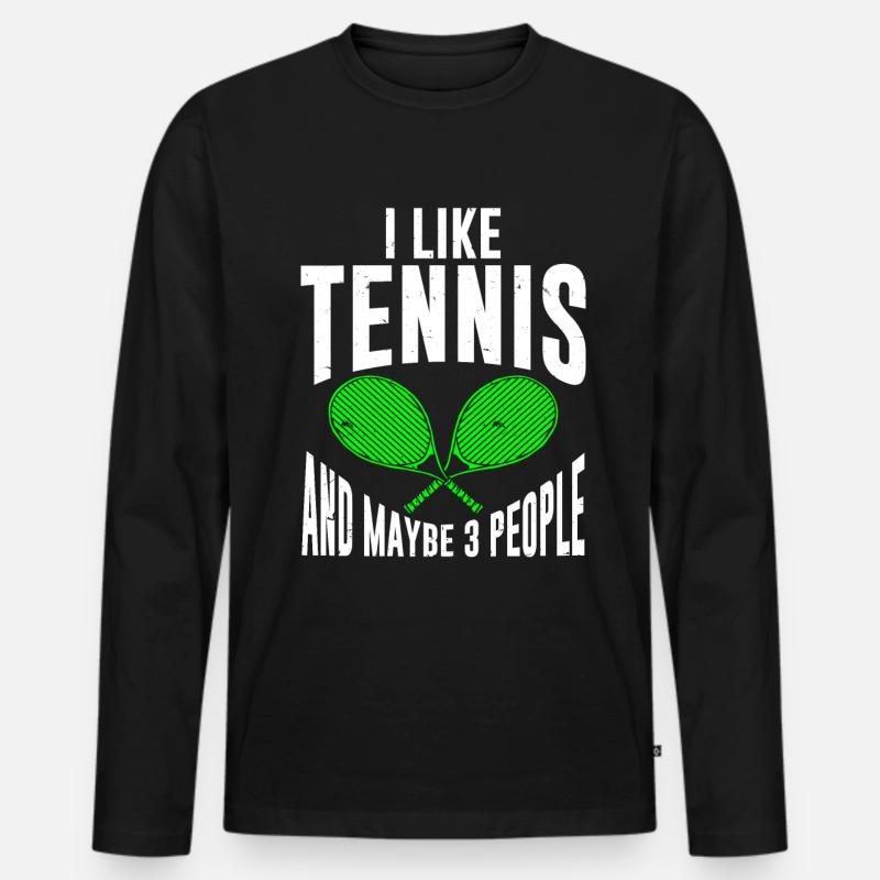 Tennis Player - Männer Premium Bio Langarmshirt - Schwarz