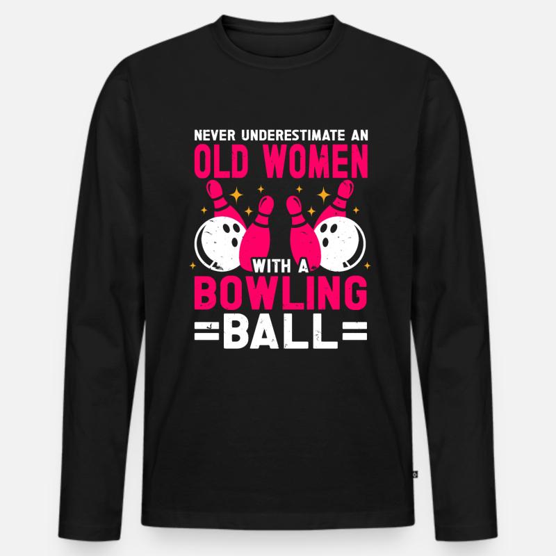 Bowling Ball Bowler - Männer Premium Bio Langarmshirt - Schwarz