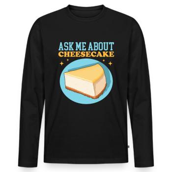 Käsekuchen Quarkkuchen Cheesecake Geschenk - Männer Premium Bio Langarmshirt - Schwarz - Vorne - Nico (187cm)