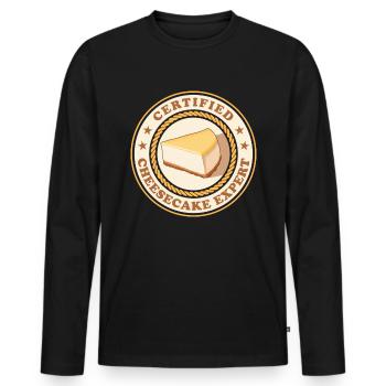 Käsekuchen Experte Quarkkuchen Cheesecake Geschenk - Männer Premium Bio Langarmshirt - Schwarz - Vorne - Nico (187cm)