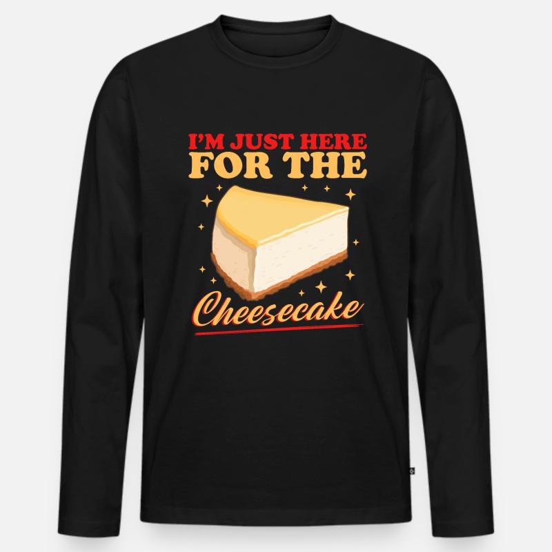 Käsekuchen Cheesecake Geschenk - Männer Premium Bio Langarmshirt - Schwarz