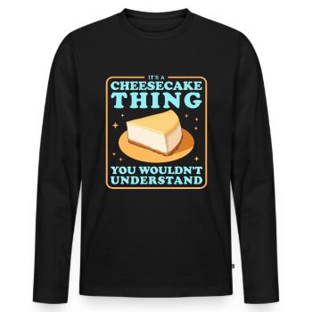 Käsekuchen Cheesecake Geschenke - Männer Premium Bio Langarmshirt - Schwarz - Vorne - Nico (187cm)