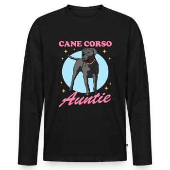 Cane Corso tante Cane Corso Italiano Chien Cadeau - T-shirt manches longues Premium bio Homme - noir - Devant - Nico (187cm)