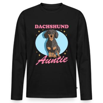 Teckel Tante Teckel Chiens Teckel Cadeau - T-shirt manches longues Premium bio Homme - noir - Devant - Nico (187cm)